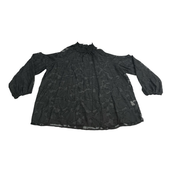 SHEIN Elegant Cold Shoulder Top Long Sleeve Black Plus Size 2XL Blouse - Picture 9 of 16